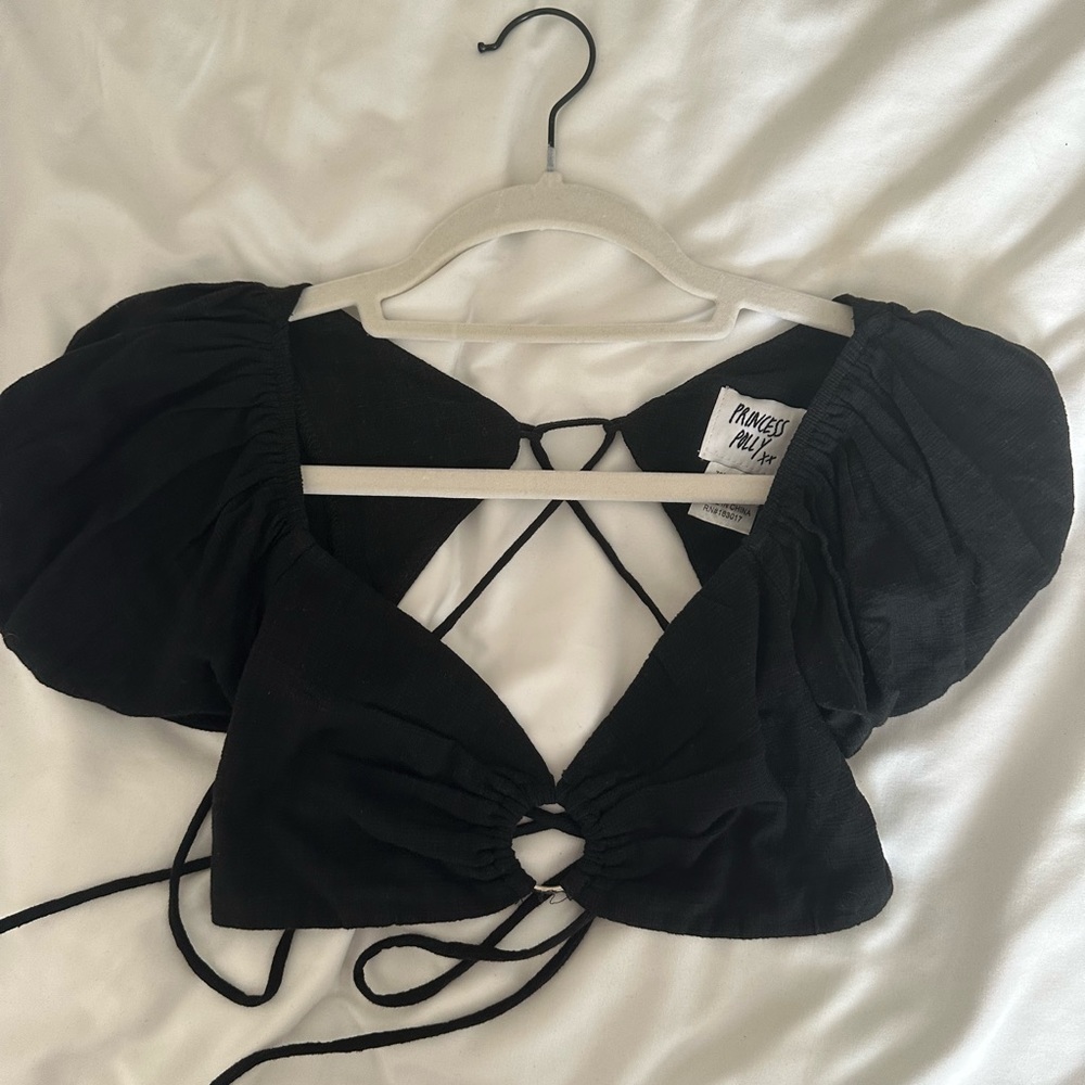 Princess Polly black crop top